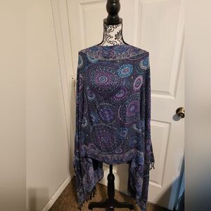 Pashmina cashmere poncho wrap